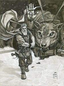 "Týr's Promise" Tone Paper Drawing by Sam Flegal