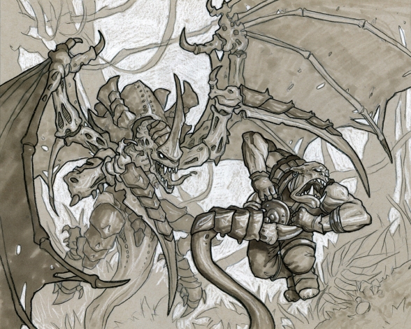 "Tyrant's Tail" tone drawing by Sam Flegal, copyright Games Workshop 2015